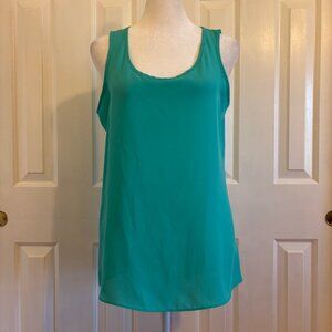 Express Aqua Sleeveless Open Back Flowy Top Size Small NWT